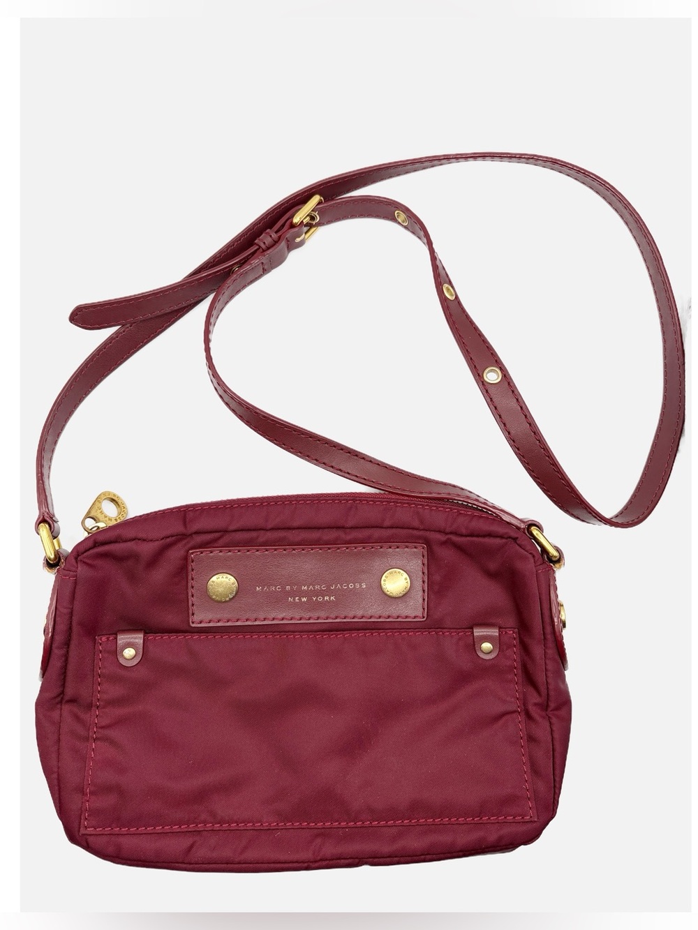 Marc by Marc Jacobs Burgundy Nylon Crossbody Purse